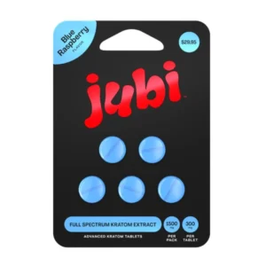 Jubi Full Spectrum Kratom Extract Mitragynine Tablets 5ct 300mg Per Tablet Blue Rspberry