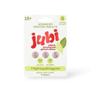jubi 7 hydroxymitragynine chewable tablets 18mg per tablet 3ct 05248